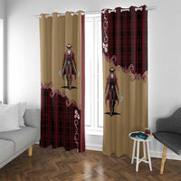 Western Yoke Window Curtain Black Santa Cowboy Retro Style - Wonder Print Shop