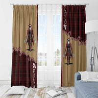Western Yoke Window Curtain Black Santa Cowboy Retro Style - Wonder Print Shop