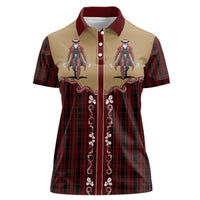 Western Yoke Women Polo Shirt Black Santa Cowboy Retro Style - Wonder Print Shop