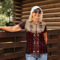 Western Yoke Women Polo Shirt Black Santa Cowboy Retro Style - Wonder Print Shop