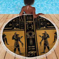 Egypt Beach Blanket Ancient Ankh Luxury - Wonder Print Shop