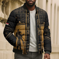 Personalized Egypt Bomber Puffer Jacket Ancient Ankh Luxury - Wonder Print Shop