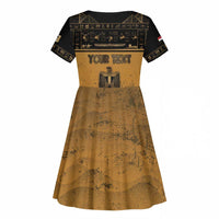 Personalized Egypt Kid Short Sleeve Dress Ancient Ankh Luxury - Wonder Print Shop