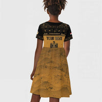 Personalized Egypt Kid Short Sleeve Dress Ancient Ankh Luxury - Wonder Print Shop