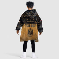 Personalized Egypt Kid Wearable Blanket Hoodie Ancient Ankh Luxury - Wonder Print Shop