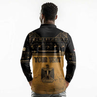 Personalized Egypt Long Sleeve Polo Shirt Ancient Ankh Luxury - Wonder Print Shop