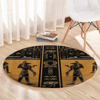 Egypt Round Carpet Ancient Ankh Luxury - Wonder Print Shop