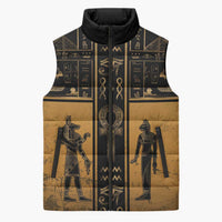 Personalized Egypt Sleeveless Puffer Jacket Ancient Ankh Luxury - Wonder Print Shop