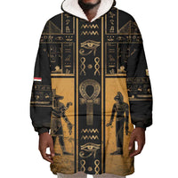 Personalized Egypt Wearable Blanket Hoodie Ancient Ankh Luxury - Wonder Print Shop