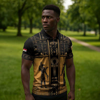 Personalized Egypt Zipper Polo Shirt Ancient Ankh Luxury - Wonder Print Shop