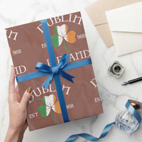 Dublin Ireland Est 988 Wrapping Paper Roll St Patricks Day Shamrock Leaf