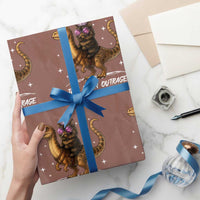 Dungeon Cat This Is An Outrage Wrapping Paper Roll Funny Princess Kitten Dinosaur - Wonder Print Shop