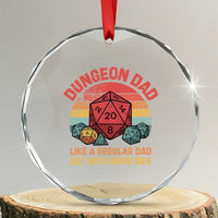 Dungeon Dad Like A Regular Dad But With More Dice Crystal Glass Ornament RPG Father Gamer
