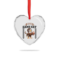 Eagle Football Heart Crystal Glass Ornament Game Day Humor Gift - Wonder Print Shop