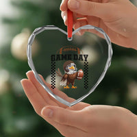Eagle Football Heart Crystal Glass Ornament Game Day Humor Gift - Wonder Print Shop