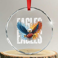 Eagles Football Crystal Glass Ornament Patriotic Eagle American Flag Gift - Wonder Print Shop