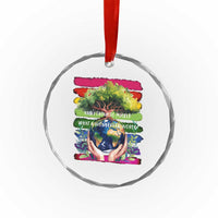 Earth Day Crystal Glass Ornament And I Think To Myself What A Wonderful World Rainbow - Wonder Print Shop