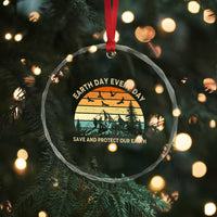 Earth Day Everyday Crystal Glass Ornament Save And Protect Our Earth