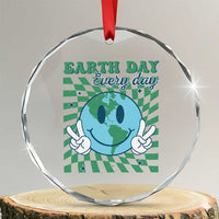 Earth Day Everyday Crystal Glass Ornament Smile Face Hippie Planet Anniversary TS02