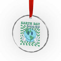 Earth Day Everyday Crystal Glass Ornament Smile Face Hippie Planet Anniversary TS02