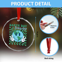 Earth Day Everyday Crystal Glass Ornament Smile Face Hippie Planet Anniversary TS02