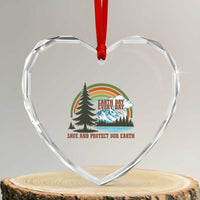Earth Day Everyday Heart Crystal Glass Ornament Save The Planet Nature Lover Gift