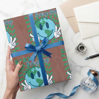 Earth Day Everyday Wrapping Paper Roll Smile Face Hippie Planet Anniversary - Wonder Print Shop