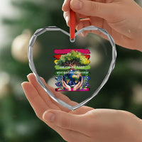 Earth Day Heart Crystal Glass Ornament And I Think To Myself What A Wonderful World Rainbow - Wonder Print Shop
