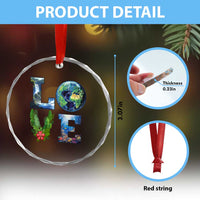 Earth Day LOVE Crystal Glass Ornament Planet Anniversary Everyday TS02