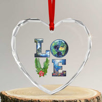 Earth Day LOVE Heart Crystal Glass Ornament Planet Anniversary Everyday - Wonder Print Shop