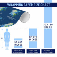 Earth Day Sea Turtle Wrapping Paper Roll Restore Earth Save The Planet - Wonder Print Shop