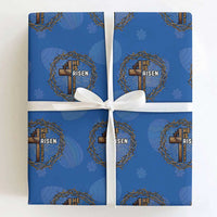 Easter Cross He is Risen Wrapping Paper Roll Jesus Christian Crown Of Thorns