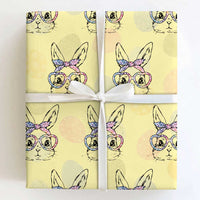 Easter Day Bunny Rabbit Face Tie Dye Glasses Wrapping Paper Roll