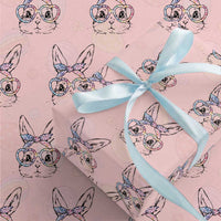 Easter Day Bunny Rabbit Face Tie Dye Glasses Wrapping Paper Roll