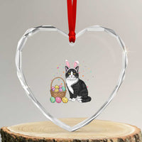 Easter Day Cat Bunny Ears Eggs Graphic Heart Crystal Glass Ornament - Wonder Print Shop
