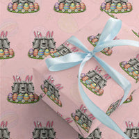 Easter Island Moai Bunny Ears Wrapping Paper Roll Funny Archaeology Gift