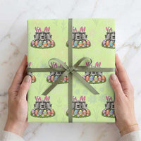 Easter Island Moai Bunny Ears Wrapping Paper Roll Funny Archaeology Gift