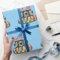 Easter Island Moai Bunny Ears Wrapping Paper Roll Funny Archaeology Gift