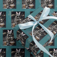 Easter Raccoon Iced Coffee Wrapping Paper Roll Funny Trash Panda Egg Painting