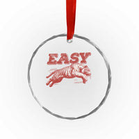 Easy Tiger Crystal Glass Ornament Vintage Distressed Tiger Trendy Grunge Indie Boho