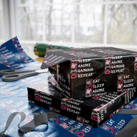 Eat Sleep Anime Gaming Repeat Wrapping Paper Roll Otaku Gamer Manga Lover Japanese Pop Culture