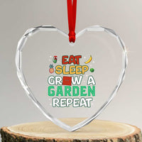 Eat Sleep Grow a Garden Repeat Heart Crystal Glass Ornament Funny Gamer-Inspired Gardening Gift for Plant Lovers - Wonder Print Shop