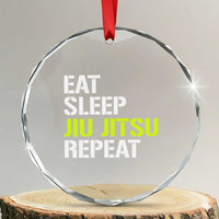Eat Sleep Jiu Jitsu Repeat Crystal Glass Ornament Cool JiuJitsu BJJ TS10