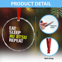 Eat Sleep Jiu Jitsu Repeat Crystal Glass Ornament Cool JiuJitsu BJJ TS10