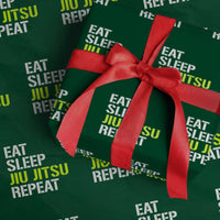 Eat Sleep Jiu Jitsu Repeat Wrapping Paper Roll Cool JiuJitsu BJJ - Wonder Print Shop