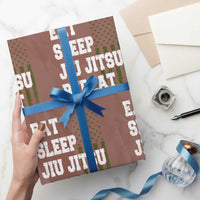 Eat Sleep Jiu Jitsu Repeat Wrapping Paper Roll Cool JiuJitsu BJJ American Flag - Wonder Print Shop