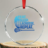 Eat Sleep Lacrosse Repeat Crystal Glass Ornament Funny Lax Lover Player TS10