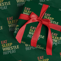 Eat Sleep Wrestle Repeat Wrapping Paper Roll Cool Wrestling - Wonder Print Shop