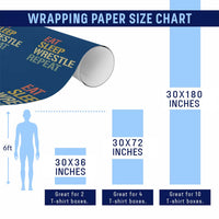 Eat Sleep Wrestle Repeat Wrapping Paper Roll Cool Wrestling - Wonder Print Shop