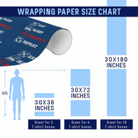 Eat Sleep Wrestle Repeat Wrapping Paper Roll Funny Wrestling Gym - Wonder Print Shop